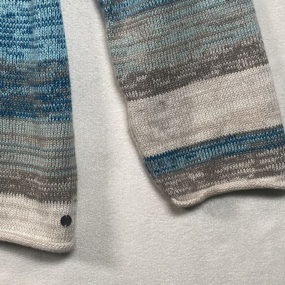 Eddie Bauer Women’s XL Blue Gray Striped Cotton Knit Sweater Pullover - Picture 8 of 10